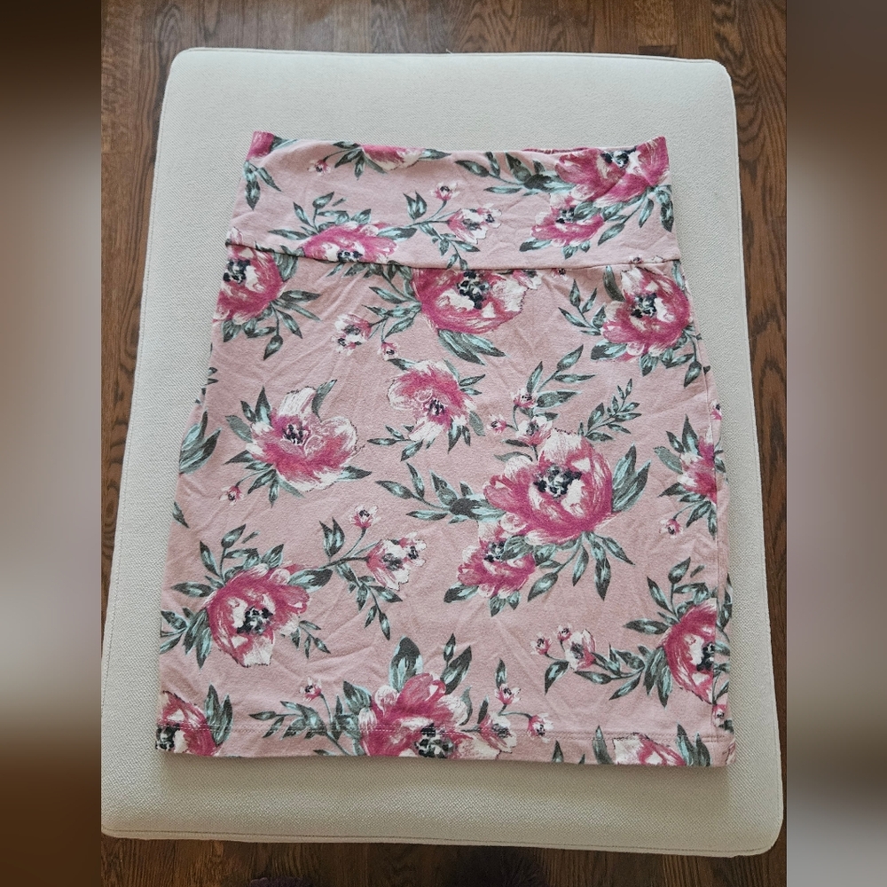 Charlotte Russe Pink Floral Skirt